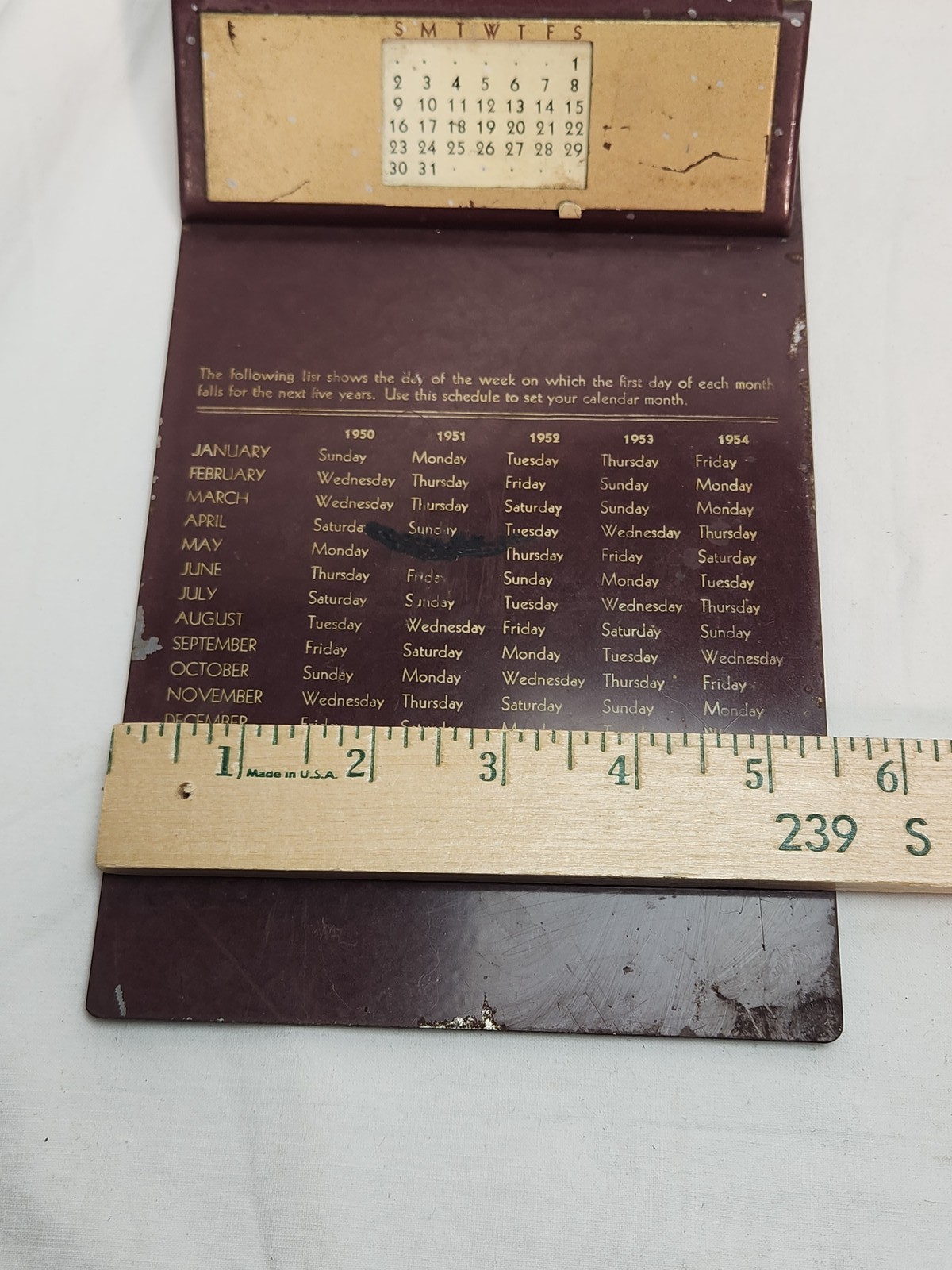 Vintage 1950 John Keller & Sons Eureka IL Perpetual Calendar Advertising Gravel