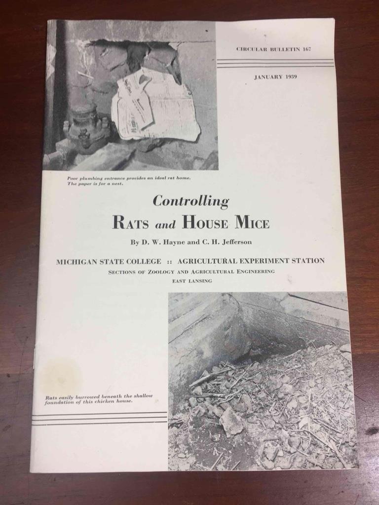 Vintage 1939 MSU Michigan State College Controlling Rats and House Mice 32 pages