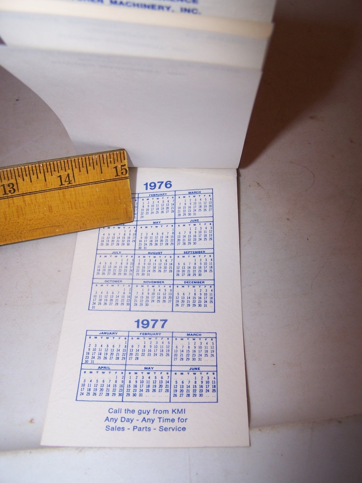 1976 KMI KITCHEN MACHINERY INC Pocket Note Book FIAT ALLIS Indiana