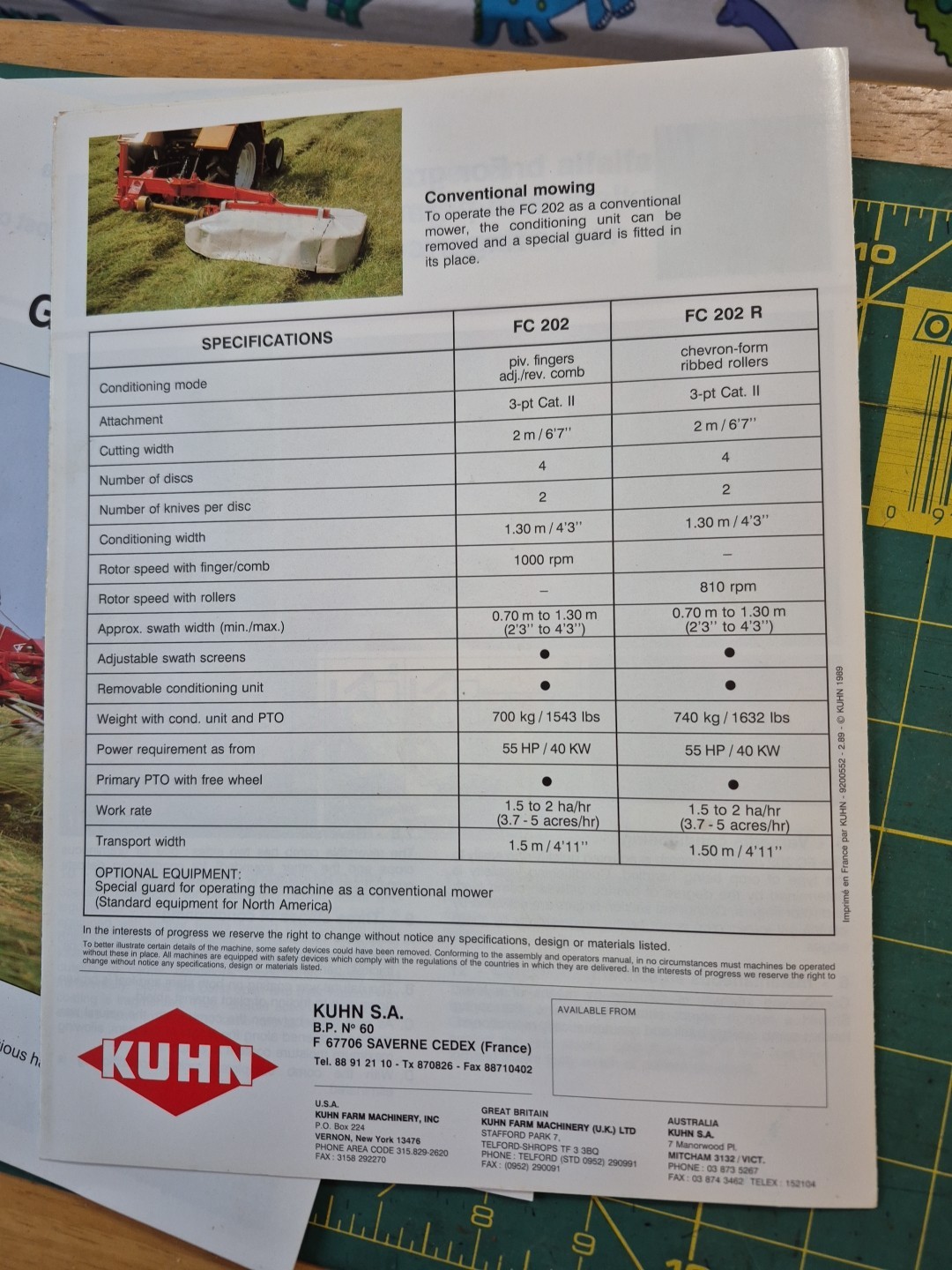 4 1990&rsquo;s? KUHN Farm Brochure Lot Gyrotedder & Mower Conditioners