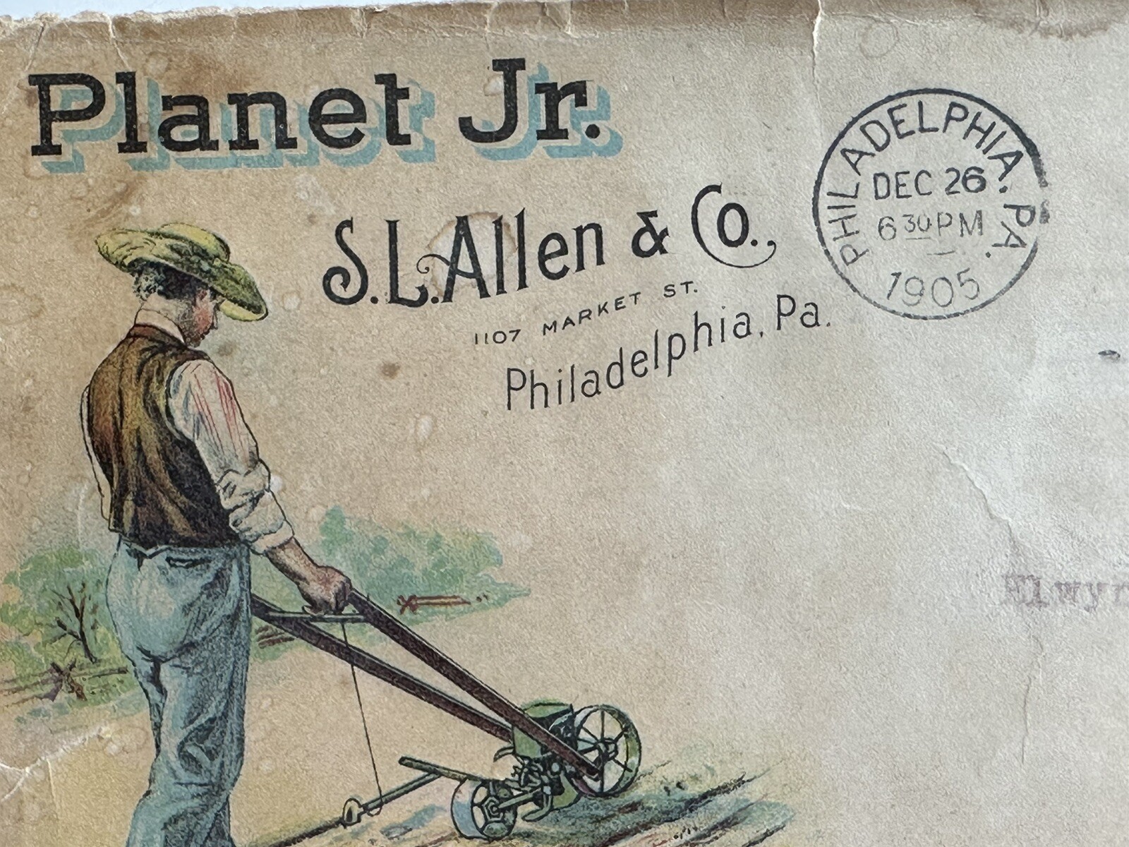 Vintage Planet Jr Farm Plow Hoe Cultivator Seed Antique Color Advertising Cover