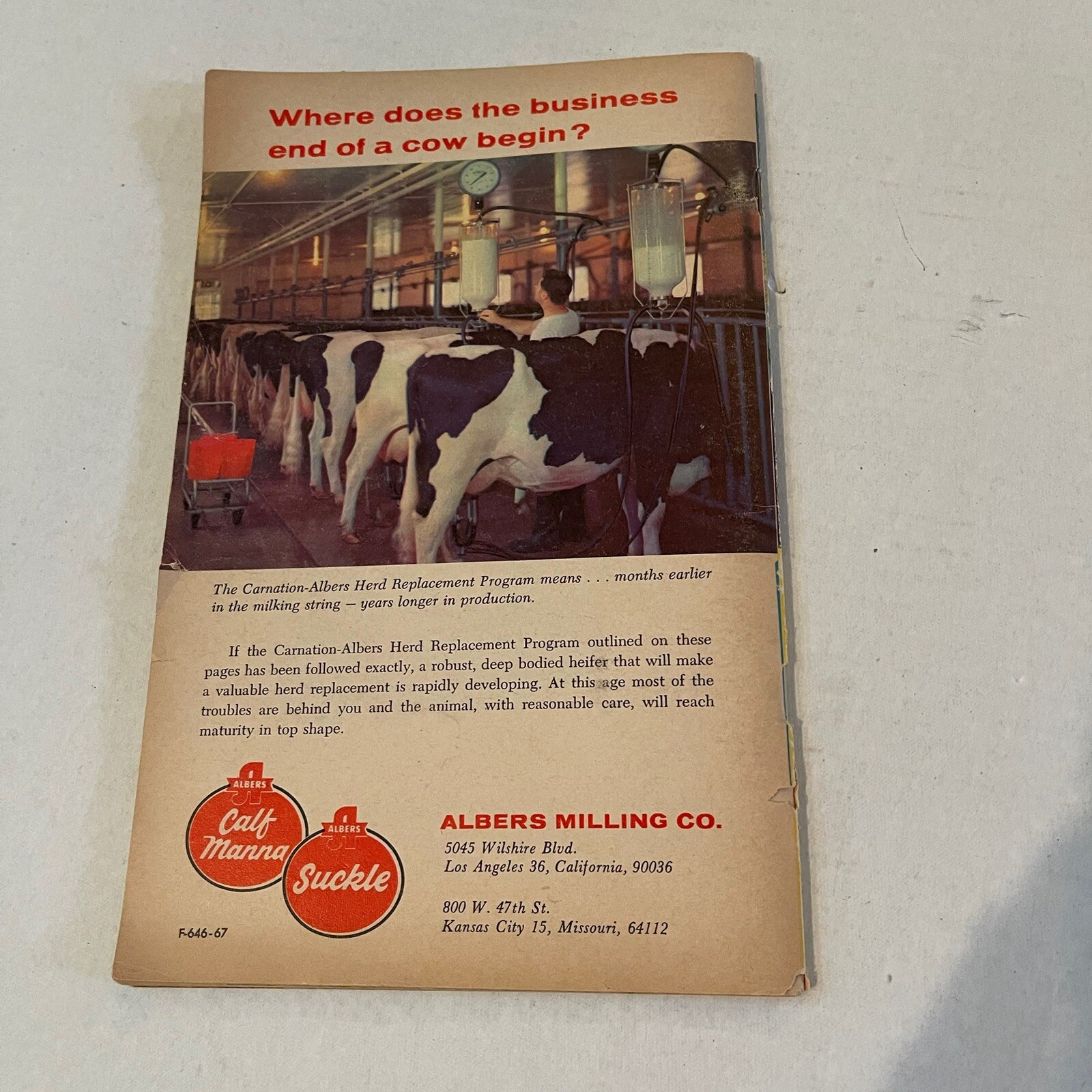 Albers Milling Company 1968 Carnation Albers Calf Plan Selecting Feeding Showing