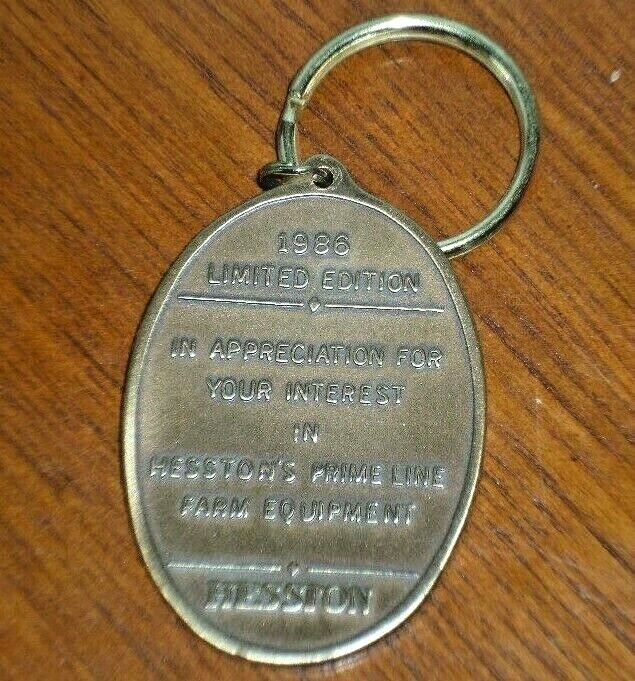 1986 Limited Edition Hesston Prime Line Farm Equipment Key Chain