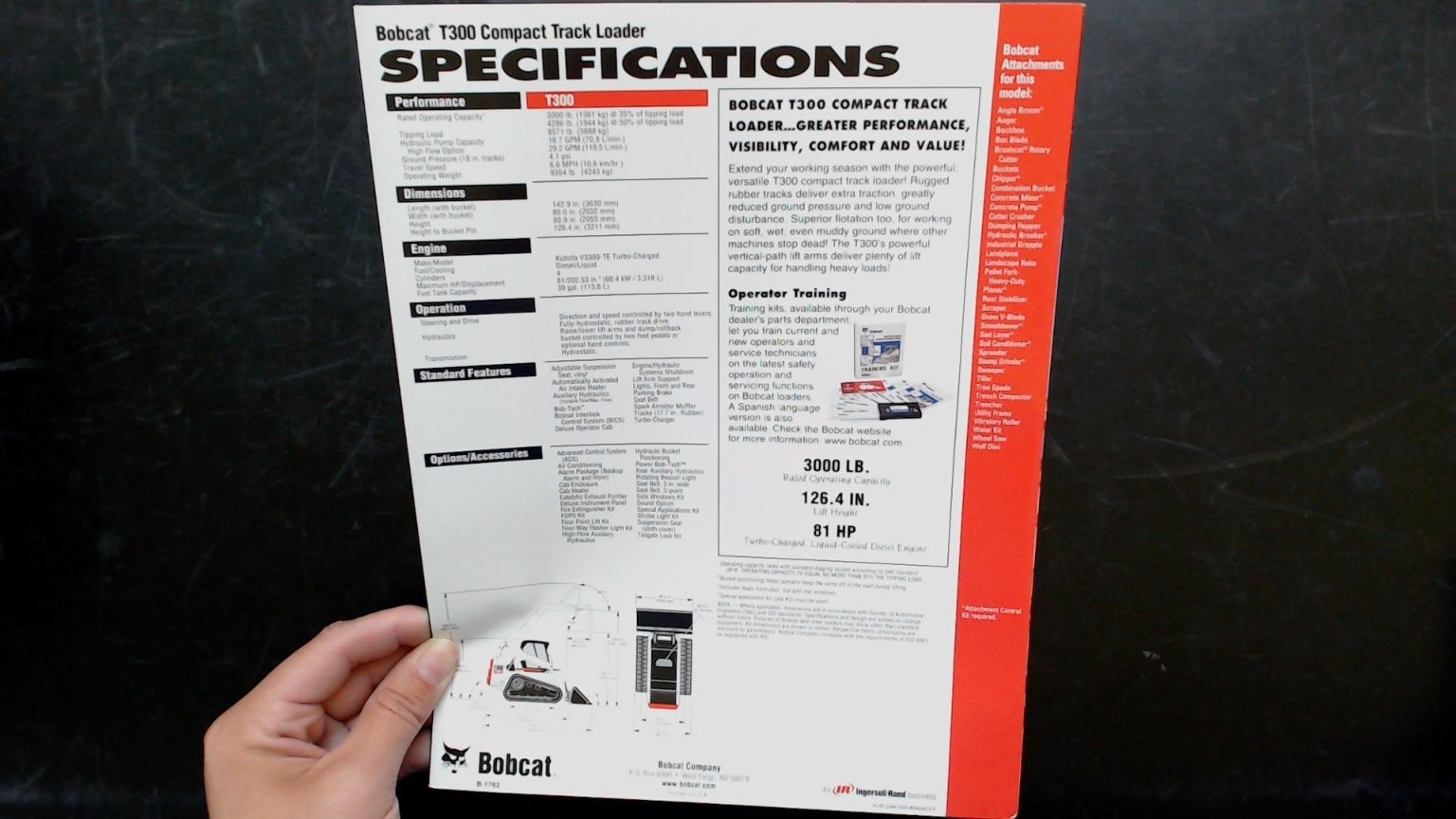 Bobcat T300 Compact Track Loader Brochure Vintage Agriculture 1990s