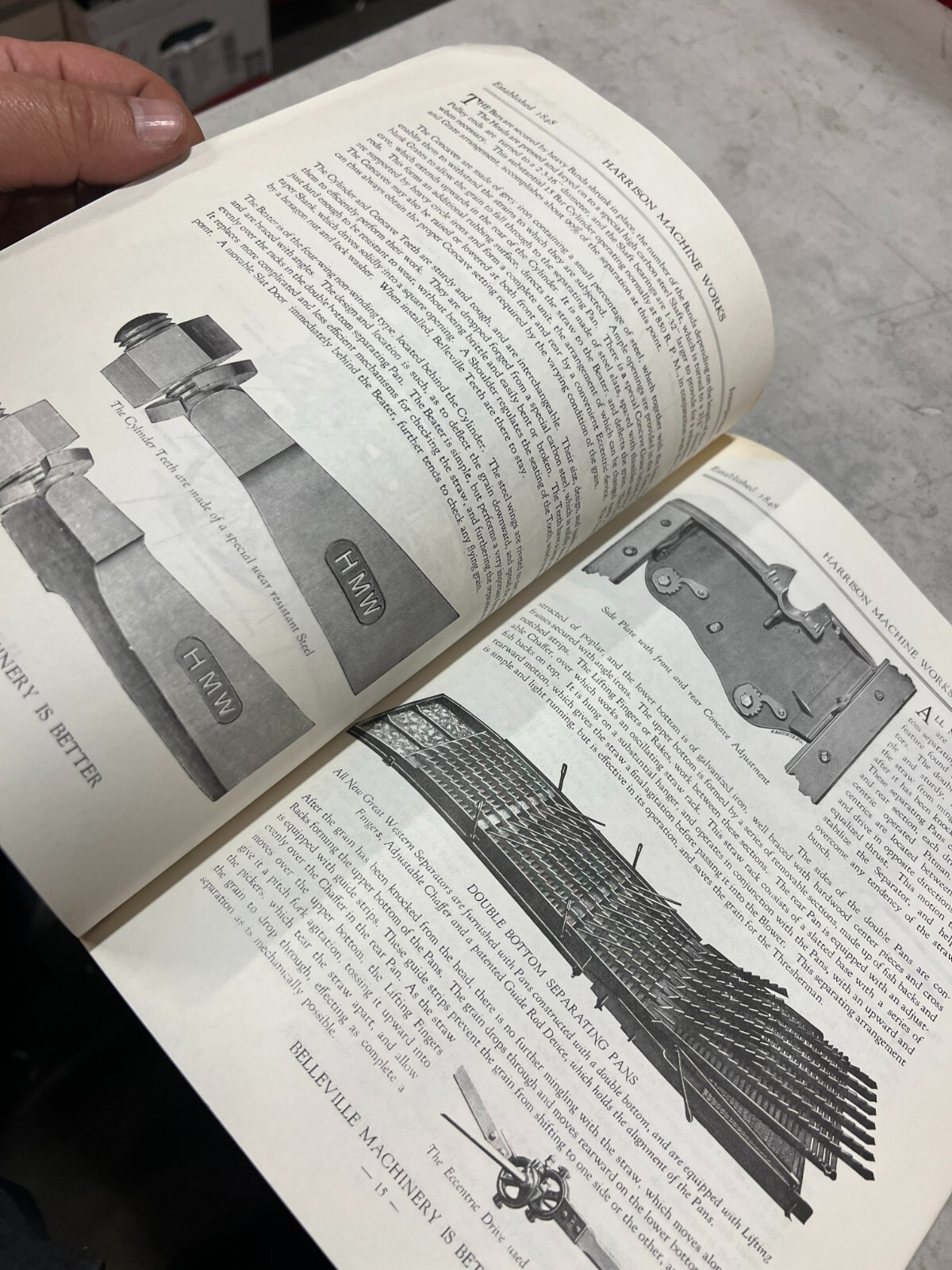 REPRINT? Belleville Threshing Machinery Company catalog Harrison machine works
