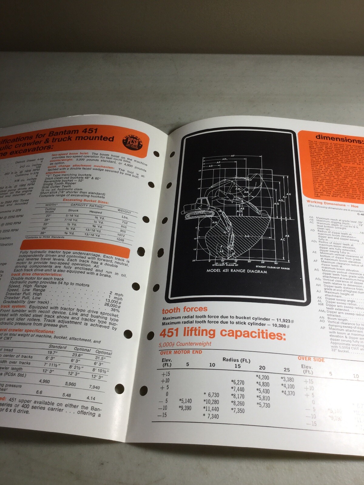 Bantam, Koehring 451 Excavator Sales Brochure, Literature