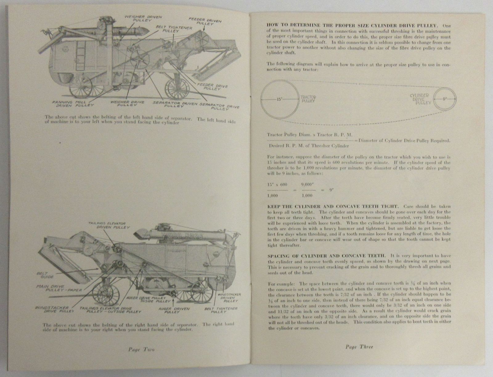 Wood Brothers Thresher Co. Repair Parts List, Instructions & Envelope