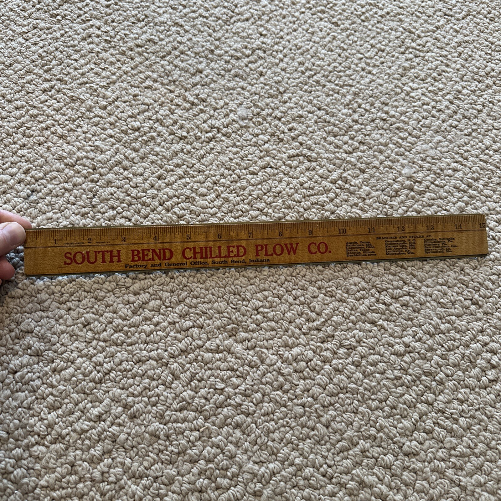 Old Advertising Ruler South Bend Chilled Plow Company Casaday Farm Implements