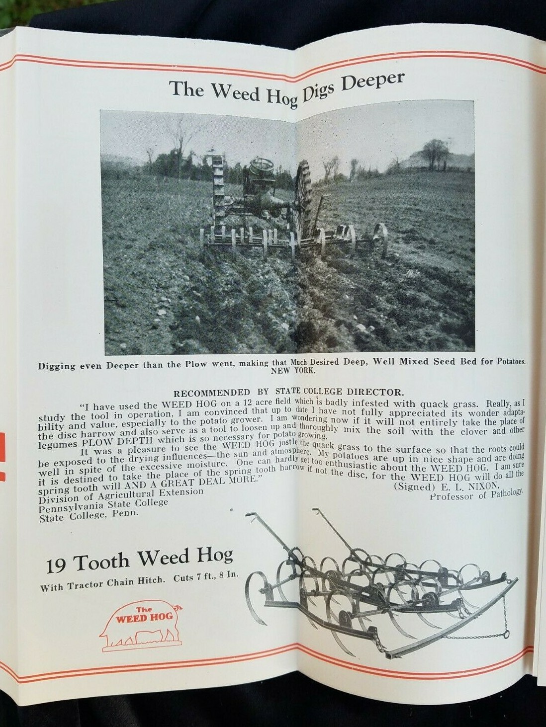 Old Farm Equipment Brochure Weed Hog Plow Harrow Babcock Mfg Leonardsville NY