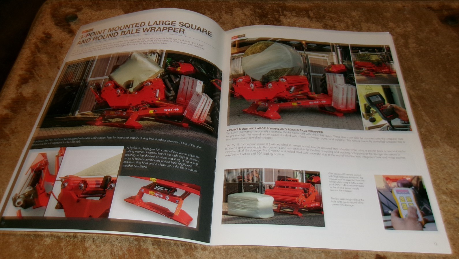2016 kuhn RW-SW series round + square bale wrappers brochure good used