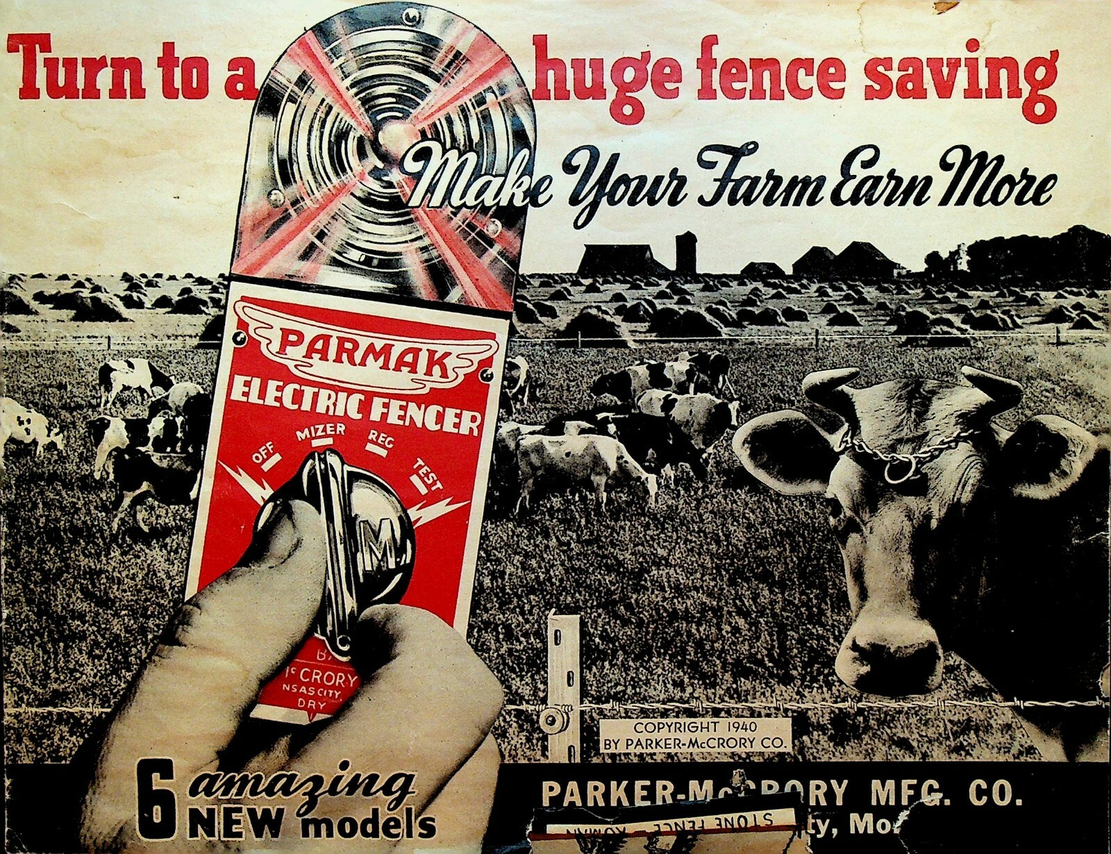 Parmark Electric Fence Booklet 1940 Parker McCrory Mfg Farms Agriculture