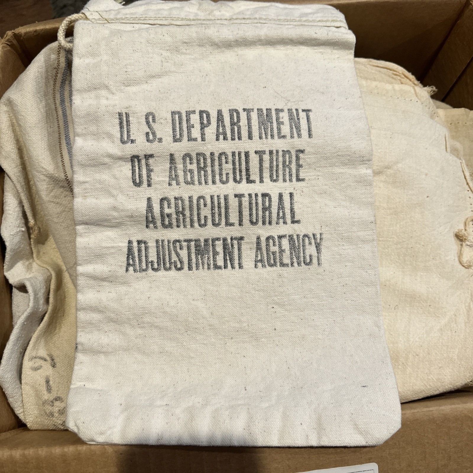Vintage US DEPARTMENT OF AGRICULTURAL ADJUSTMENT AGENCY COTTON SACK 13×9
