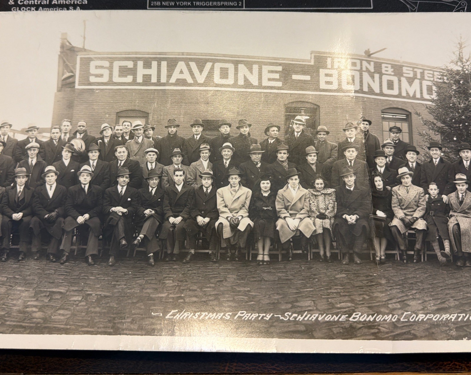 1937 Jersey City NJ Schiavone-Bonomo Corporation Christmas Party Photo