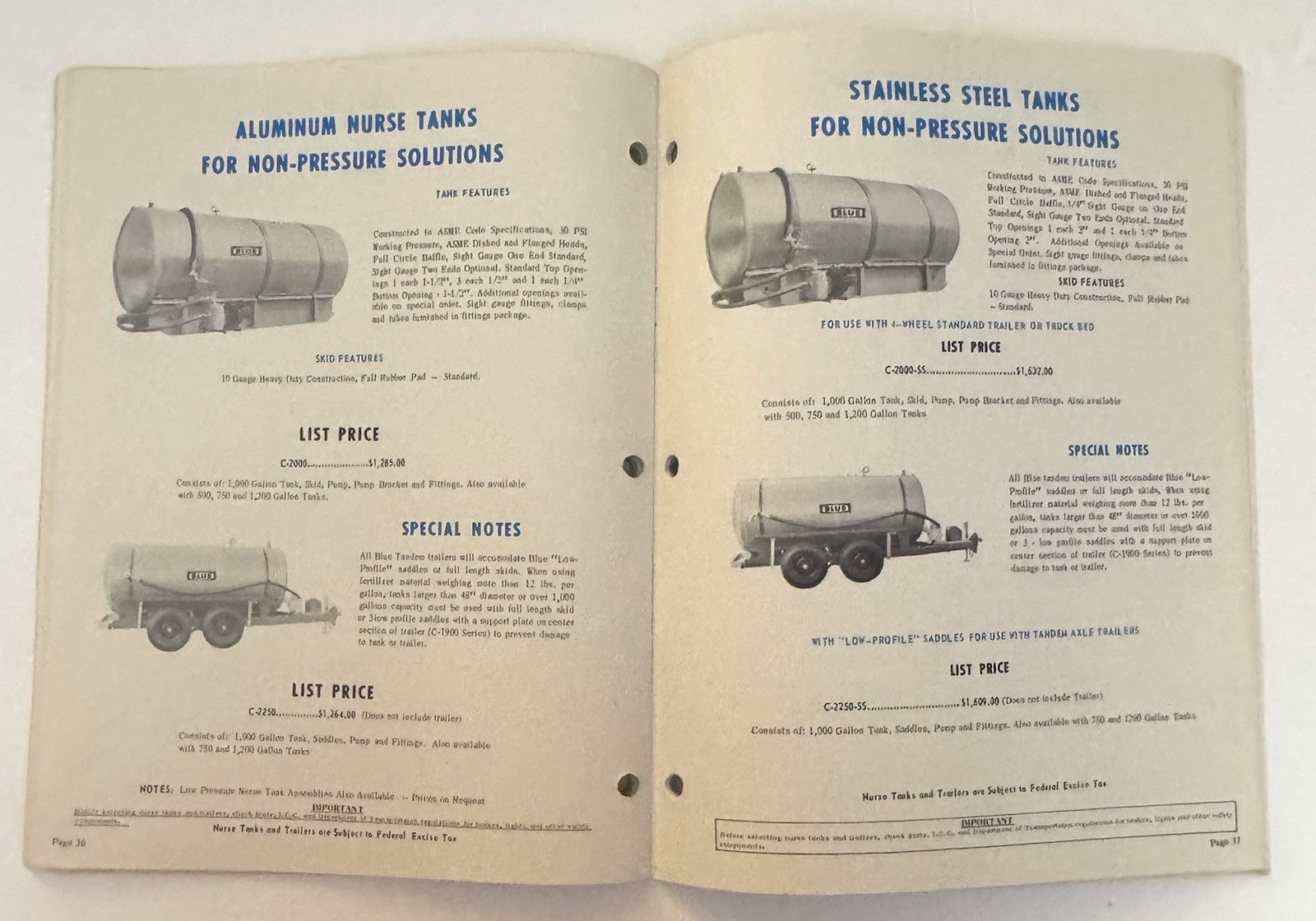 Vintage 1971 BLUE John Blue Company Machine Catalog 1970 1971 Prices Farming