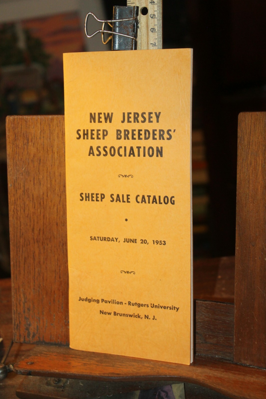 Vintage 1953 New Jersey Sheep Breeders&rsquo; Association Sale Catalog