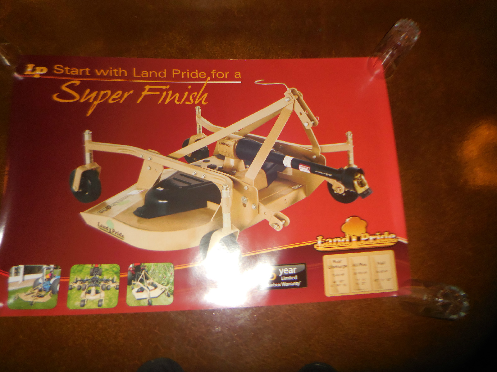 Original Land Pride Dealer Sales Poster Super Finish Rotary Cutter 24&Prime; X 36&Prime; NOS