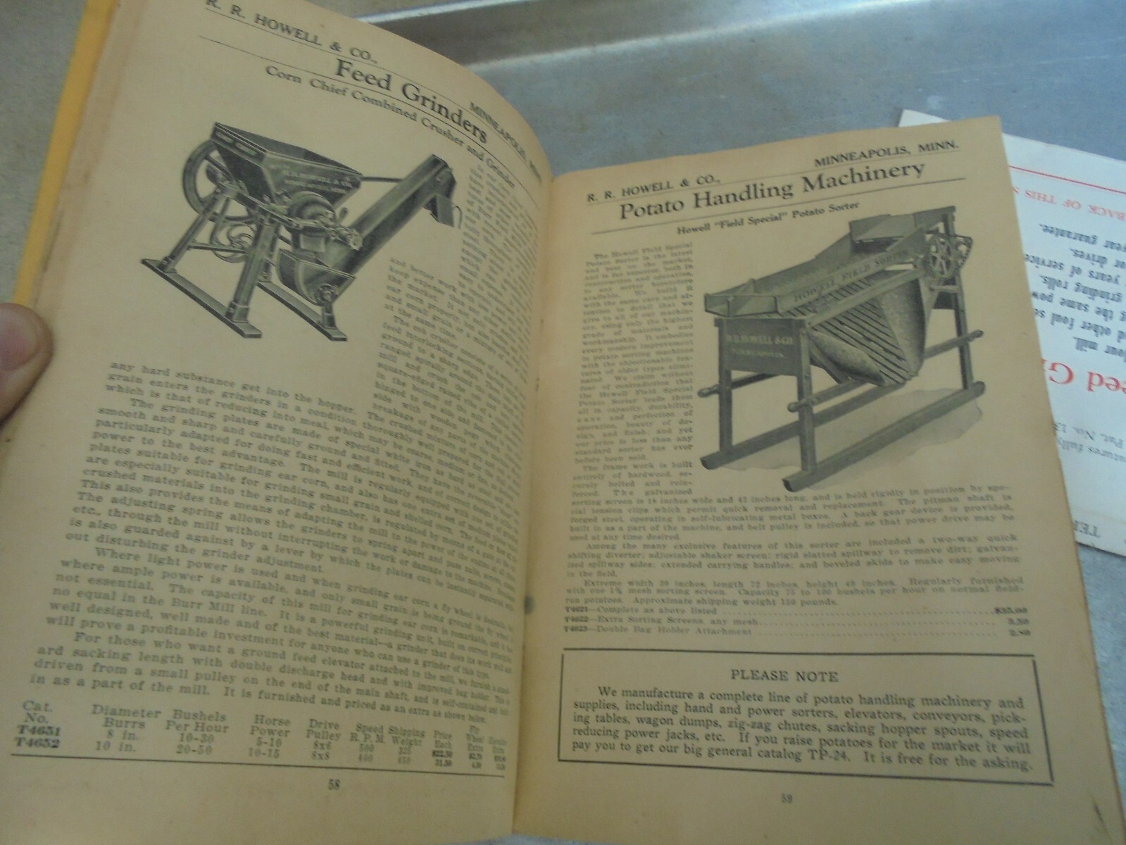 Vintage 1924 R. R. Howell & Co. Thresher & Tracto Supplies & Specialties Catalog