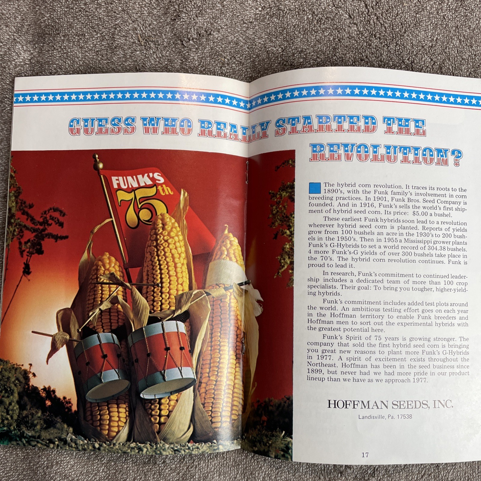 Hoffman Seed Book For 1977 Brochure with Receipt Inside- Landisville PA-Ephemera