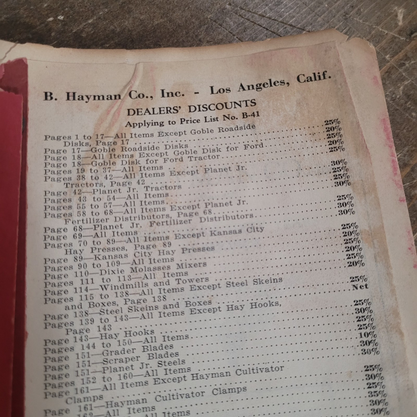 RARE Tractors Parts Price Catalog Agricultural Implements & Tools B. HAYMAN CO.