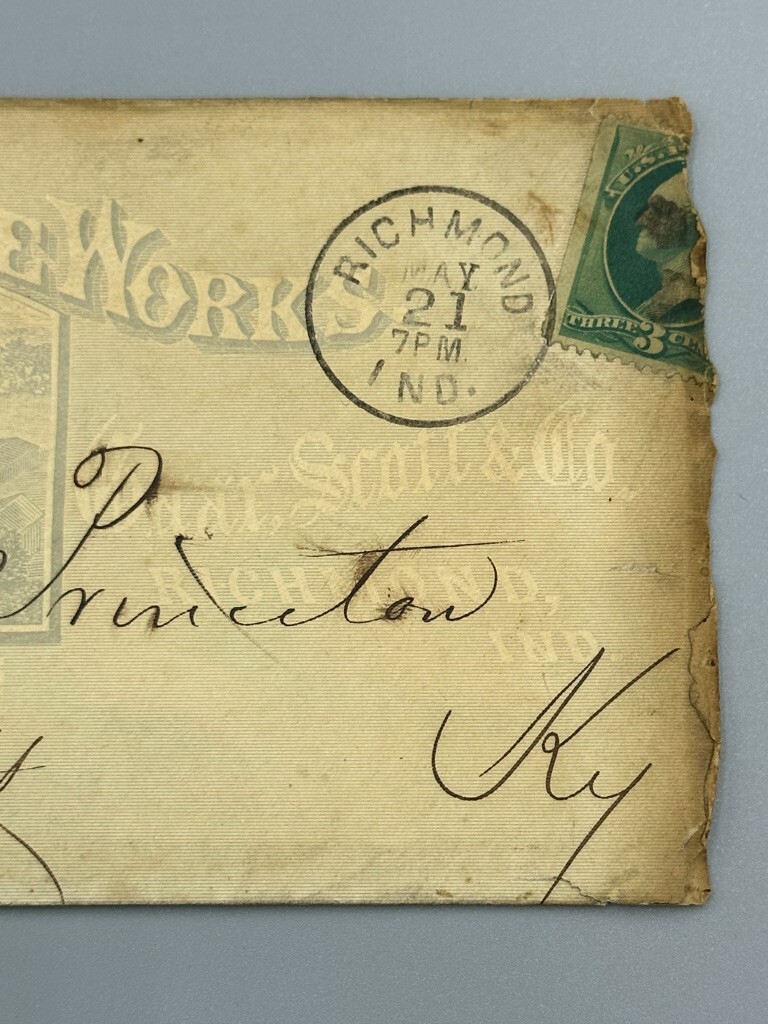 1880 GAAR SCOTT Co THRESHING Advertising FARM Postal Cover Antique RICHMOND IN