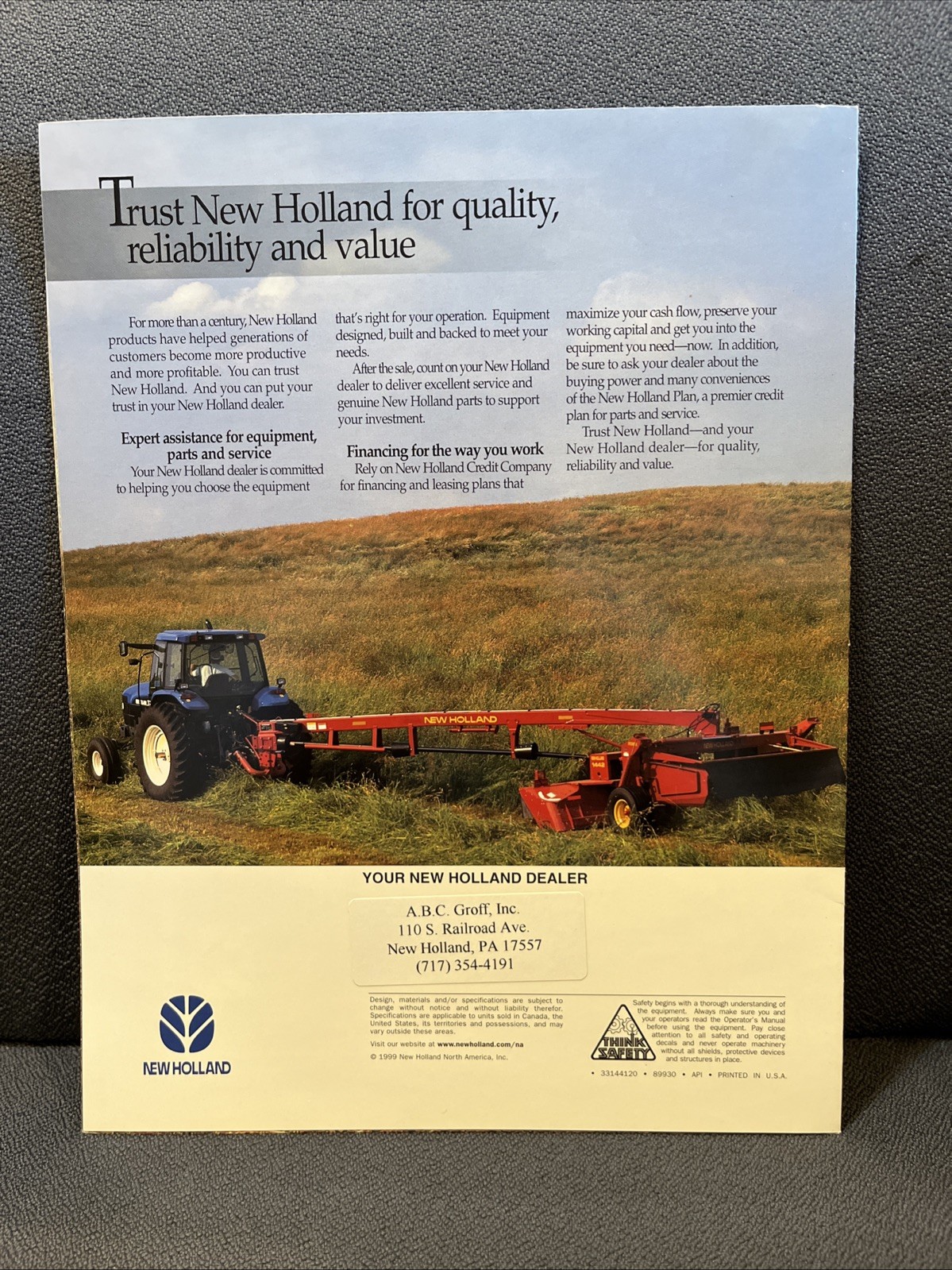 New Holland Discbine Sales Brochure