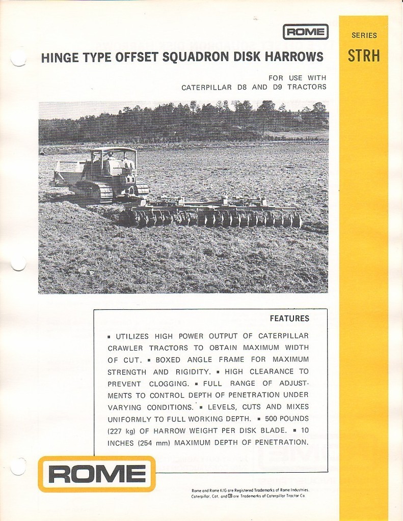 Farm Implement Brochure – Rome – STRH – Hinge Offset Sqn Disk Harrow 76 (F1154)