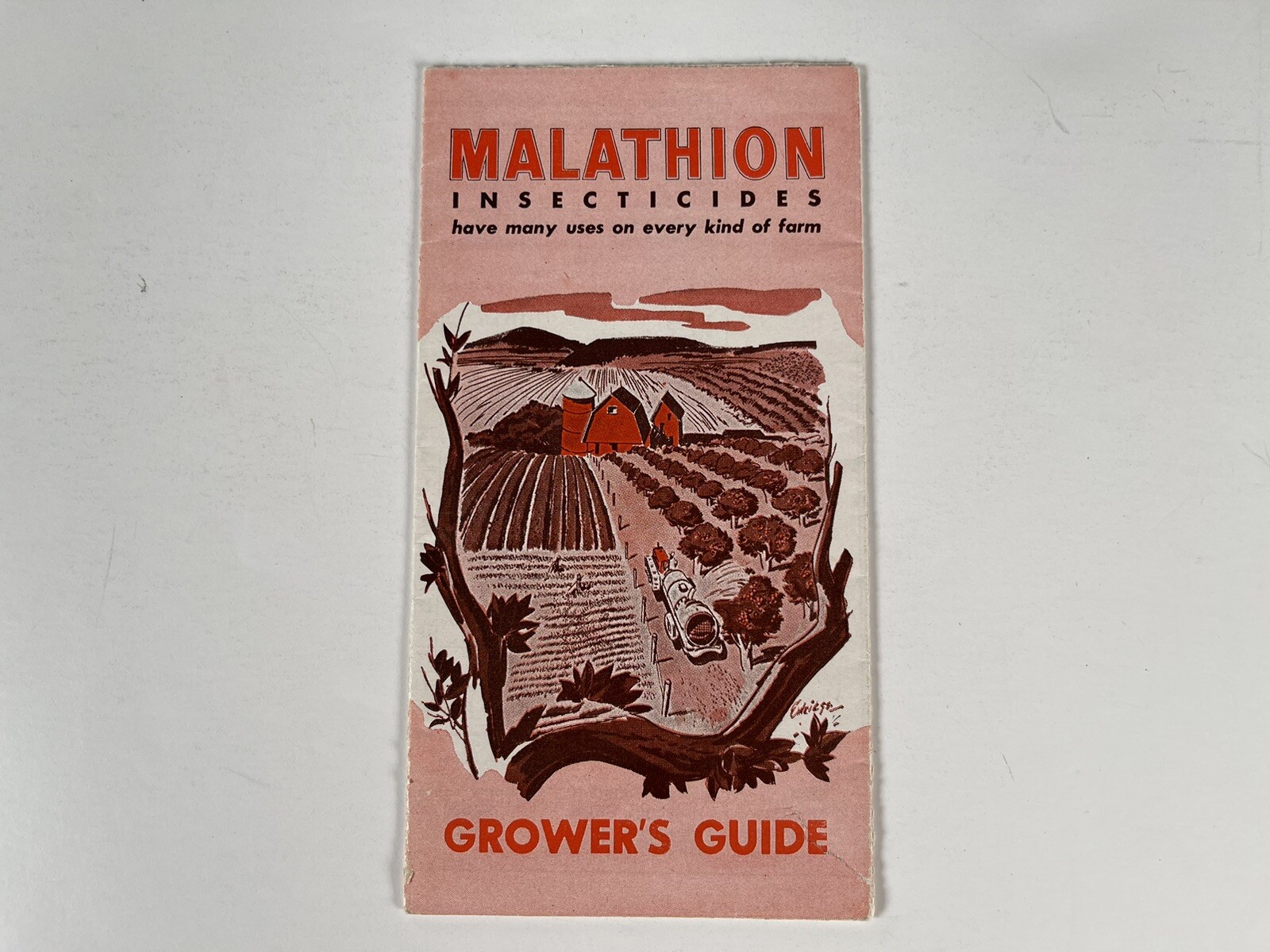Malathion Insecticides Growers Guide booklet VTG Full 17×13&Prime; Spray & Dust Chart