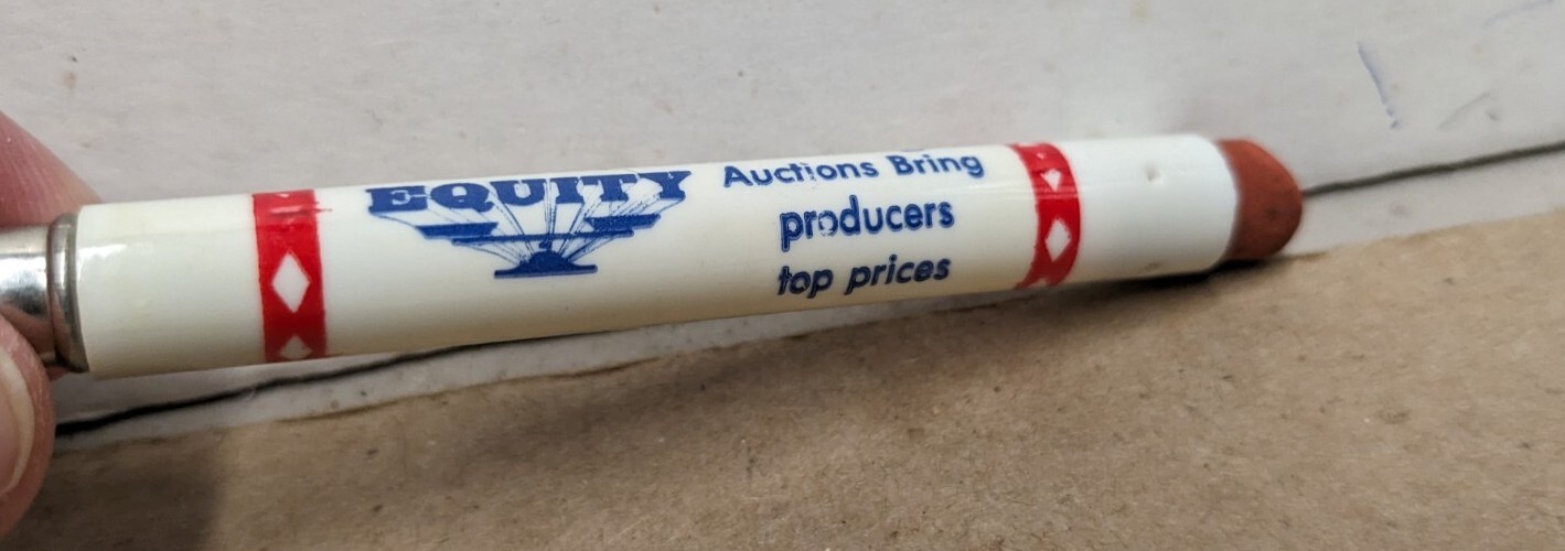 Equity Cooperative Livestock Sales Baraboo Wisconsin WI Bullet Pencil Case Only