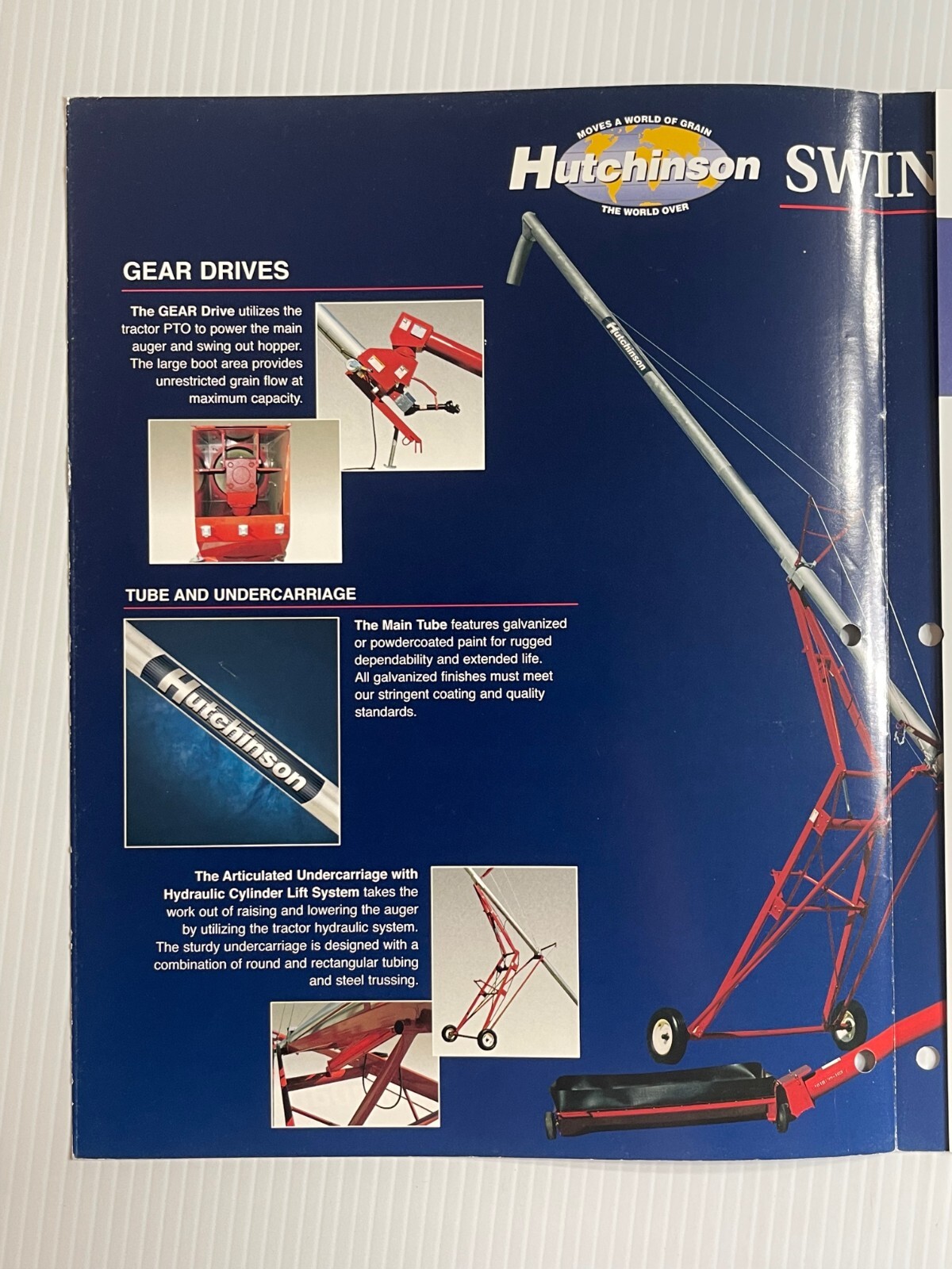 Hutchinson Swing-Away Grain Auger Sales Brochure 2005 (Showroom Sales Book)