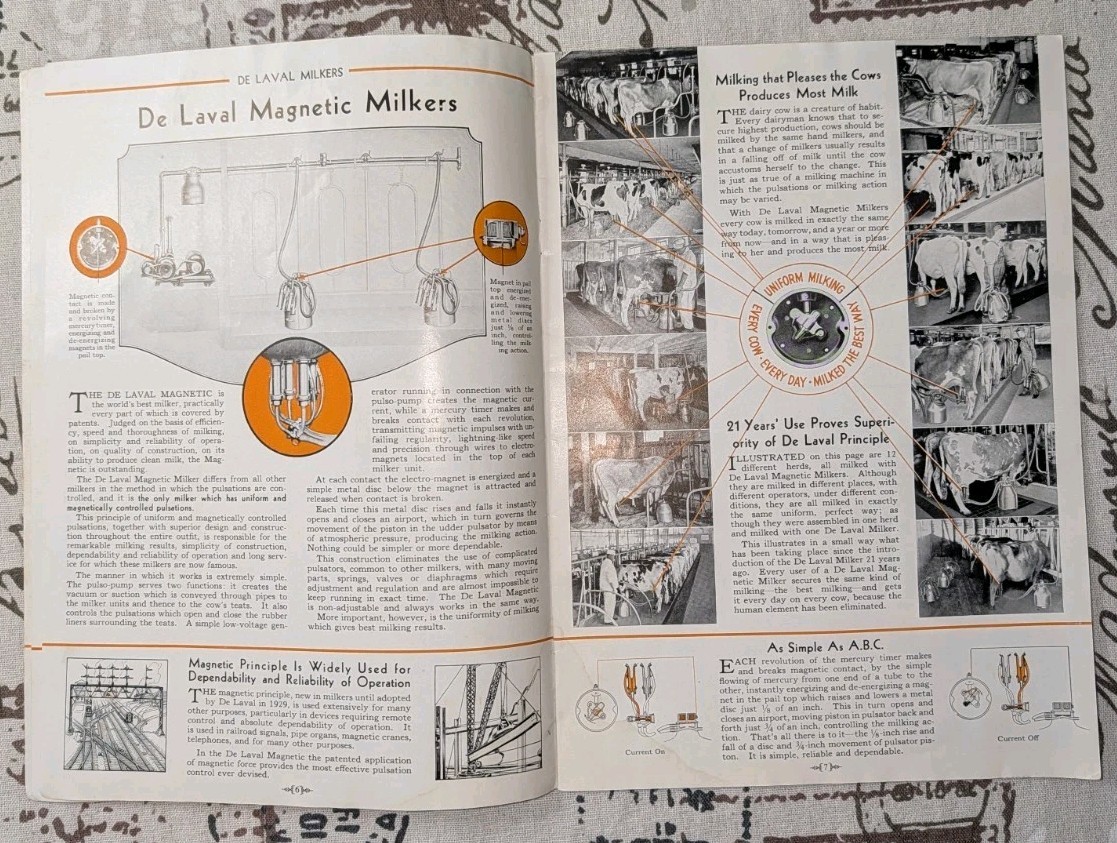 De Laval Milkers 1939 Dairy Equipment Brochure Rotolactor Milking Machines