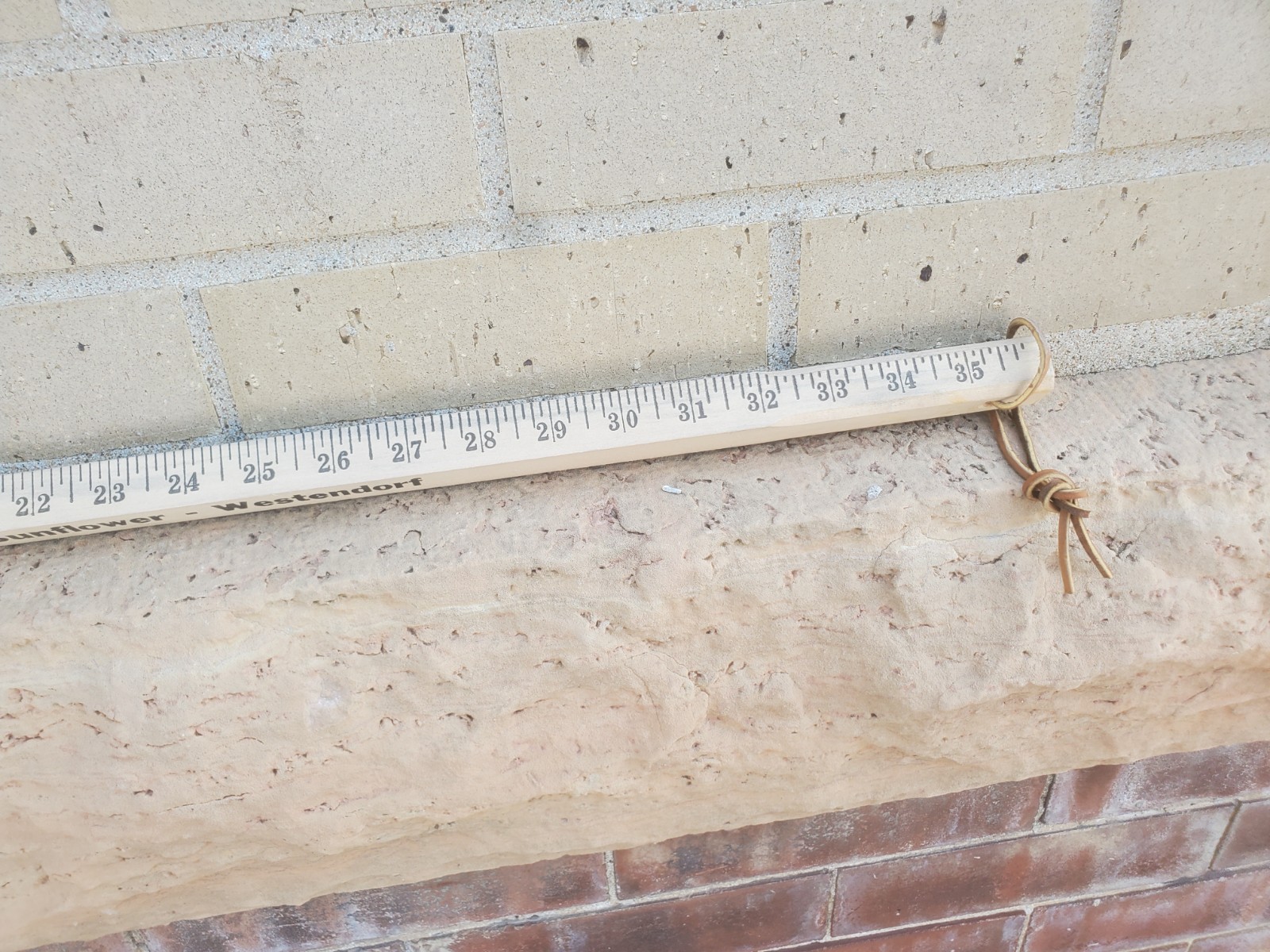 36&Prime; Wooden Yardstick Ag-land Implement New Hampton Iowa Hesston Westendorf Peck