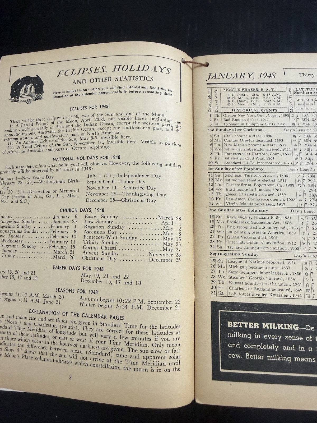 De Laval Handy Reference Yearbook 1948 Bergeron Product Station Charlotte MI
