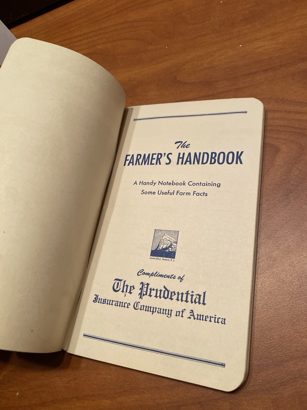 The Farmer’s Handbook Prudential Insurance Ag Advertising Antique Farm Decor