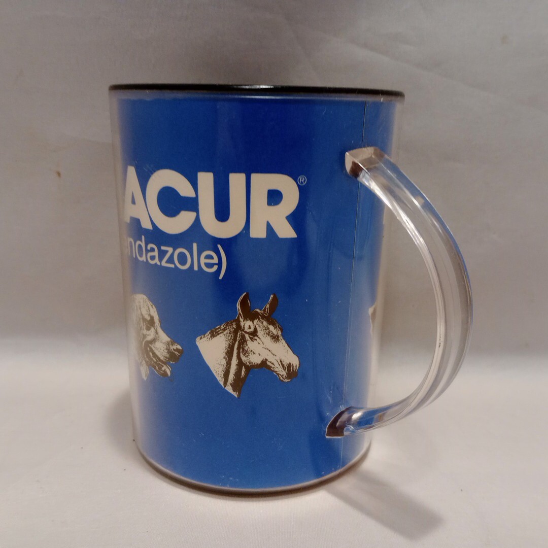 Vintage Panacur Dewormer Drug Rep Veterinary Advertising Plastic Mug