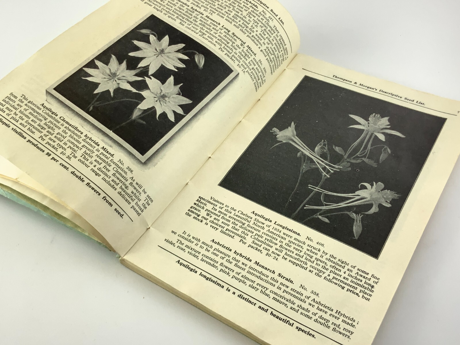 Thompson & Morgan 1937 Catalogue of Flower Vegetable Seeds Catalog EE634
