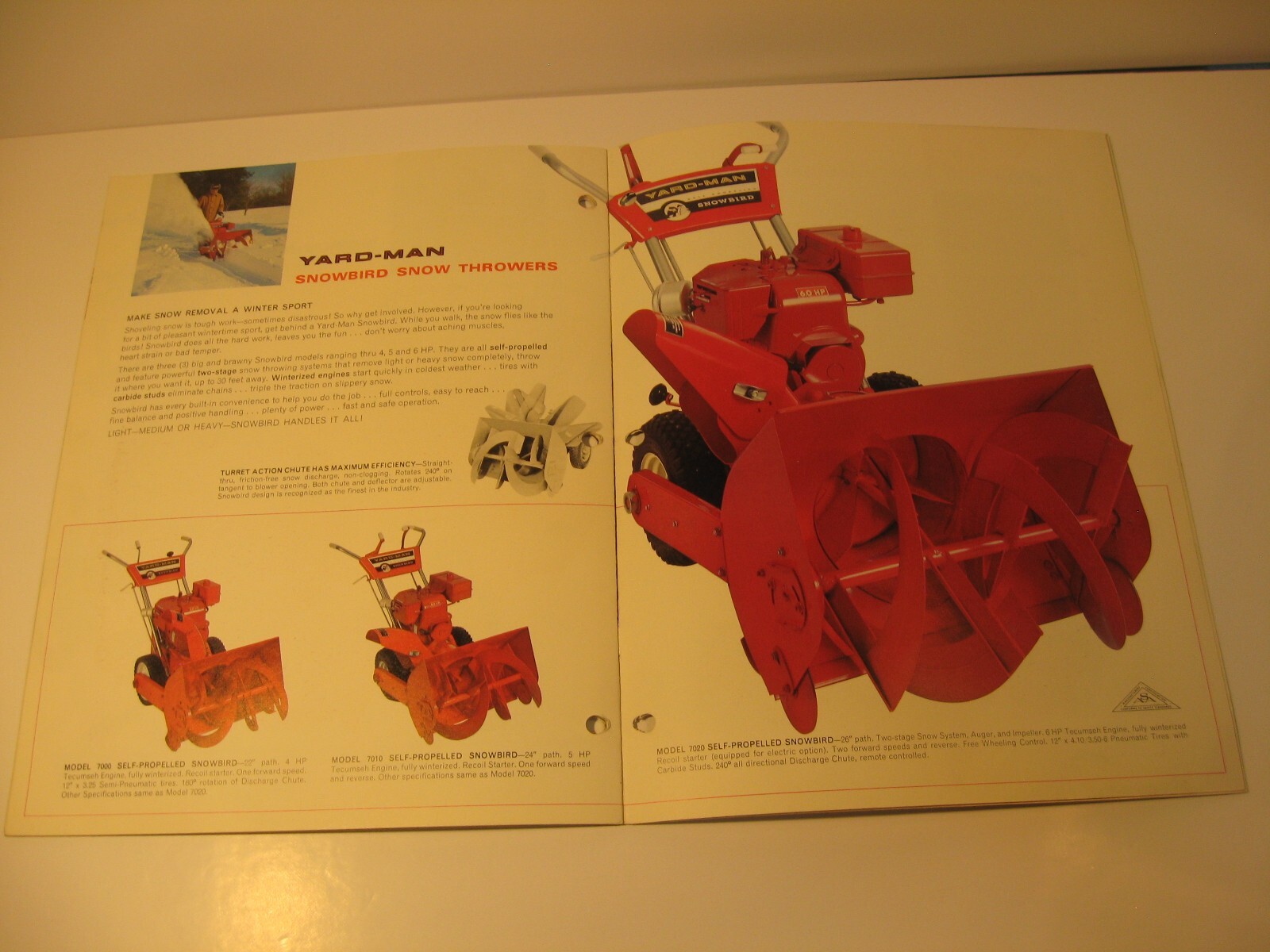 Yard-Man Lawn Mower Sales Brochure 1968 Tillers Snow Thrower