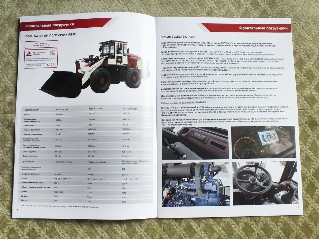 PROFESSIONAL Russian Loader Excavator Bulldozer Brochure Catalog 2026