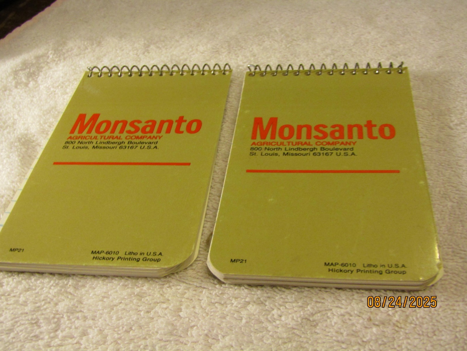 Vintage Monsanto Note Pads NOS Set of 2 MAP-6010 USA Hickory Printing Group MP21