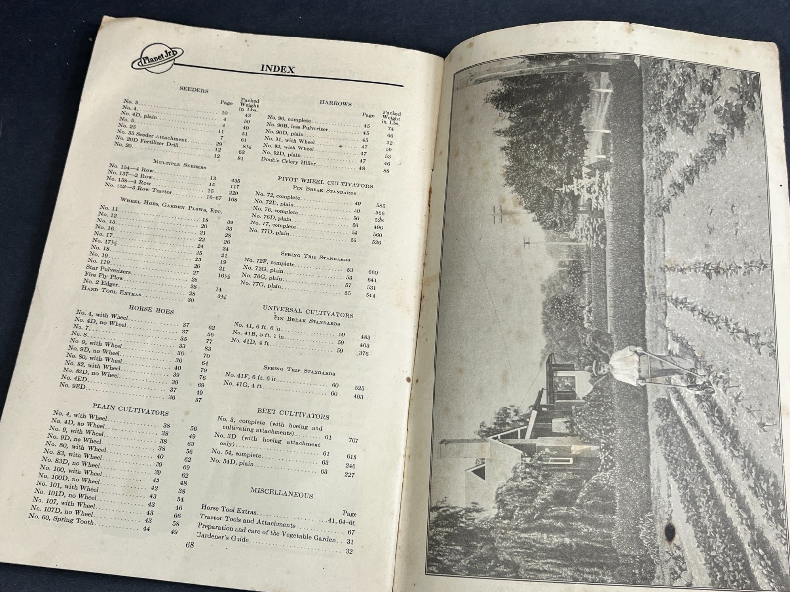 Planet Jr Farm and Garden Tools #51 Catalog 1920s Cultivators Equipment + Insert