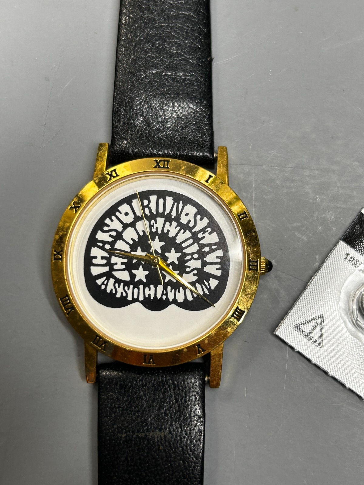 RARE CAST IRON SEAT COLLECTORS ASSOCIATION WATCH WITH LEATHER BAND EXTRA BATTERY