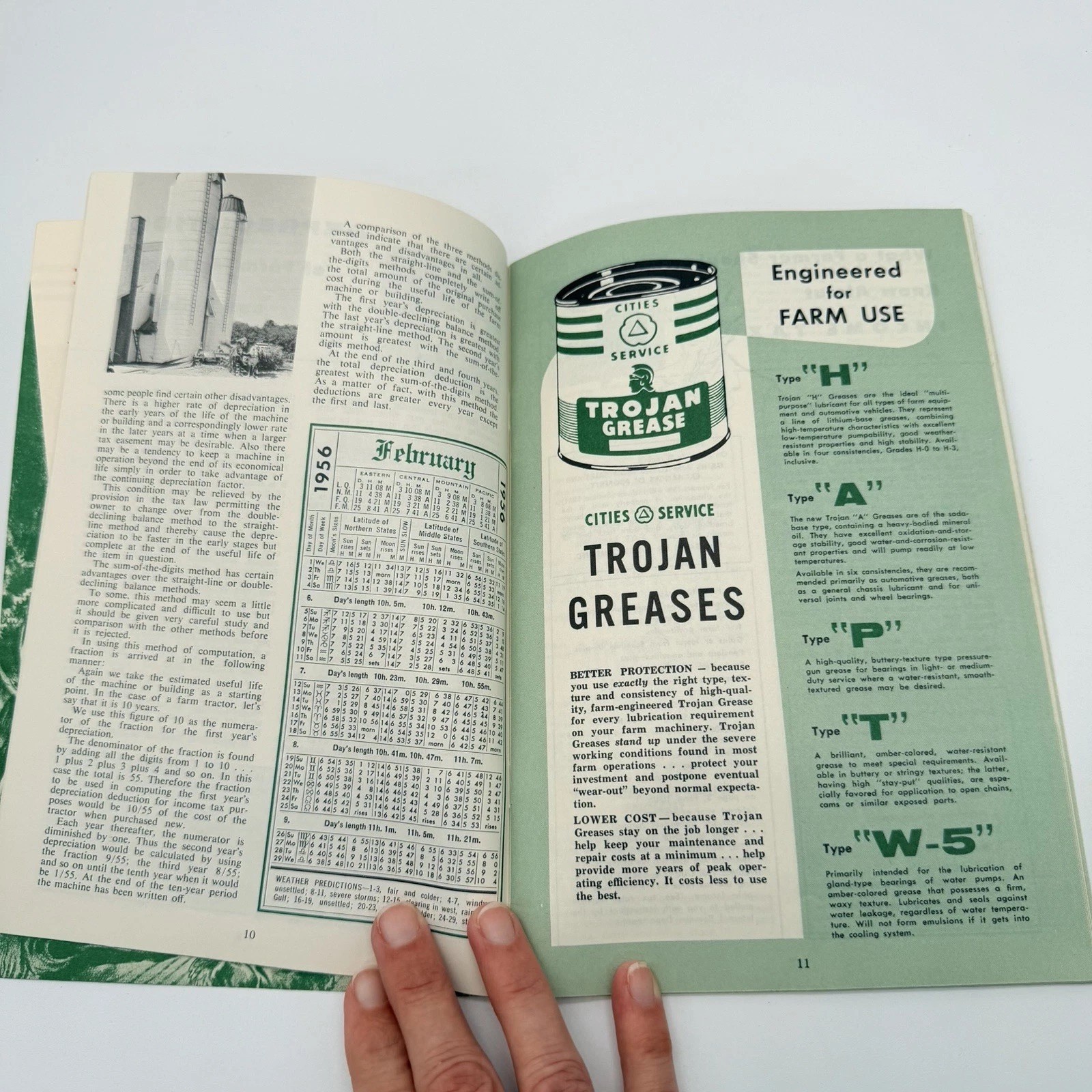 Vtg 1956 Farm Book & Almanac – Cities Service – 50s Tractor Gas Oil Agriculture