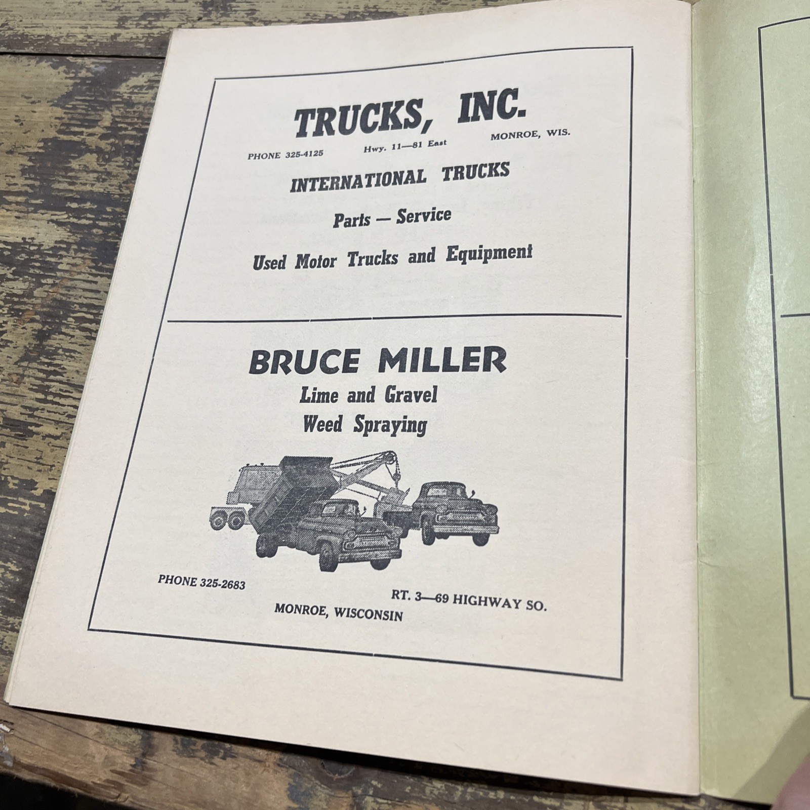 1967 Monroe, Wi Adv Farm Ledgers Record Book Crandall Oil Johnson Pontiac Kerr