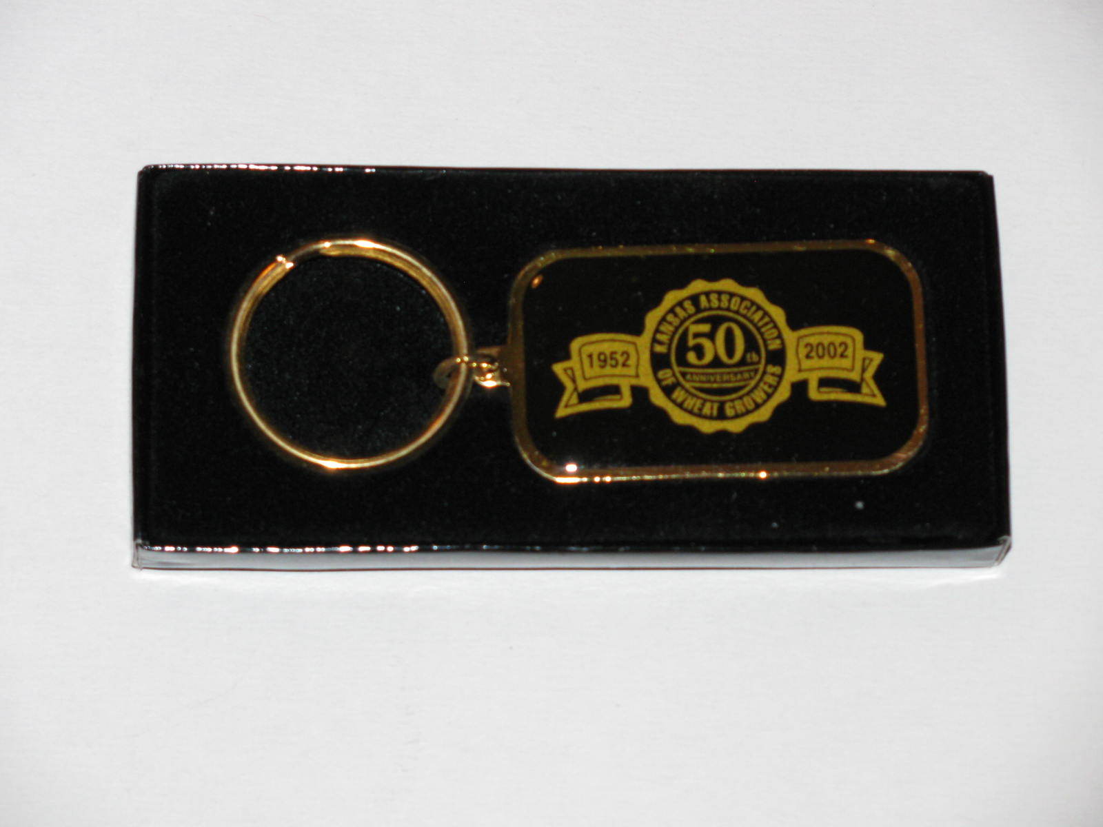 Kansas Association Of Wheat Growers 50th Anniversary Key Ring/Chain In Box