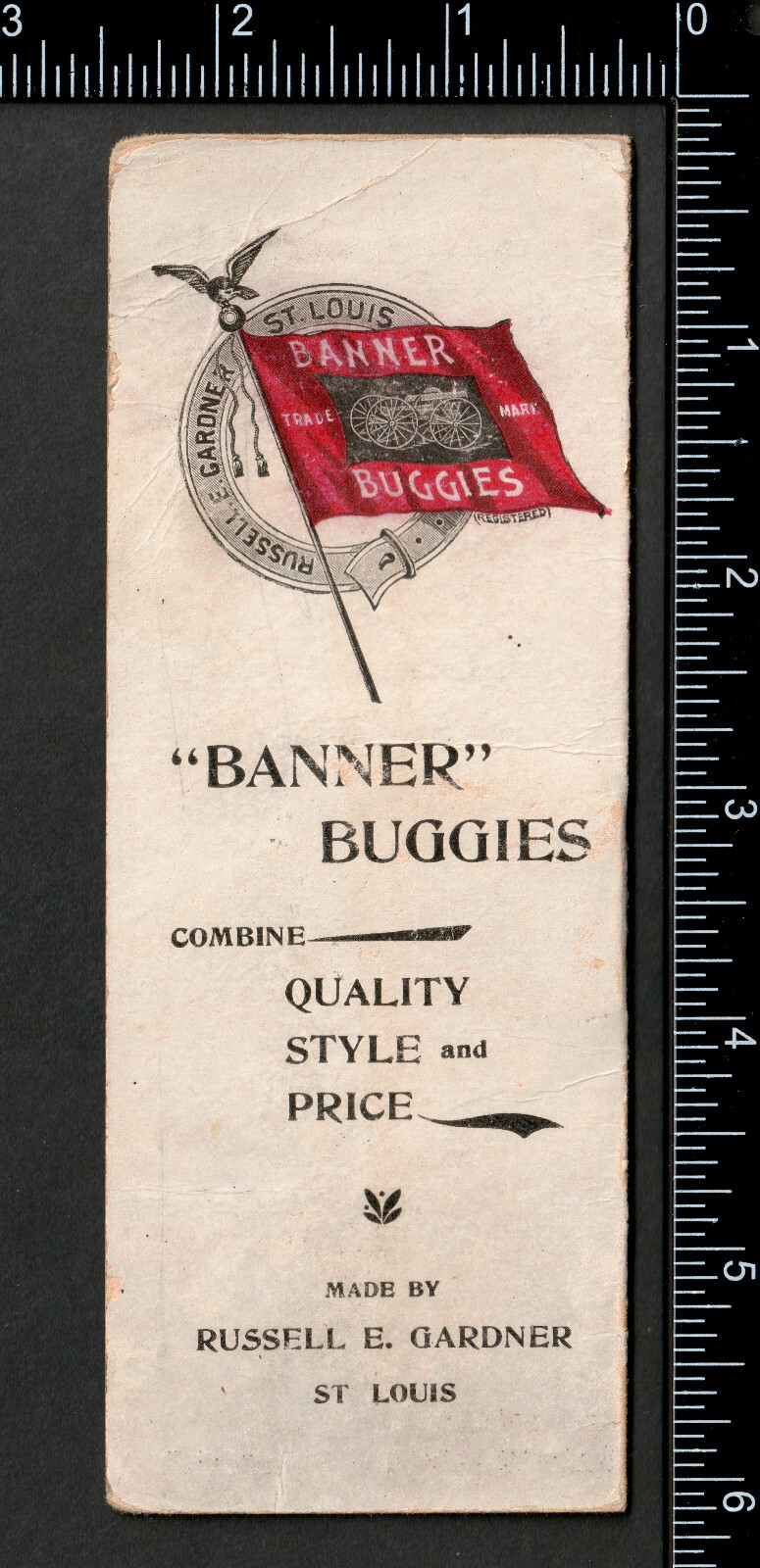 Banner Buggy St Louis Pop-Up 3D Can-Can Kicker Novelty Farm Trade Card SR.fr.bw