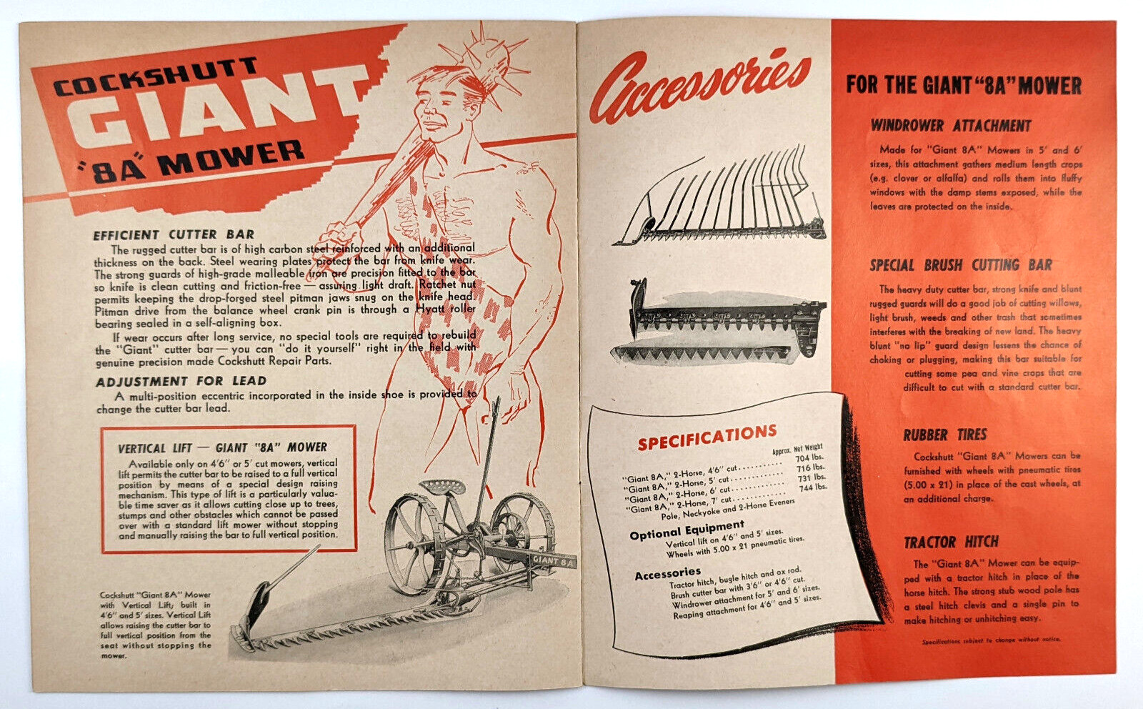 Cockshutt Mowers Tractors Advertising Brochure Cockshutt Farm Equipment 1950s