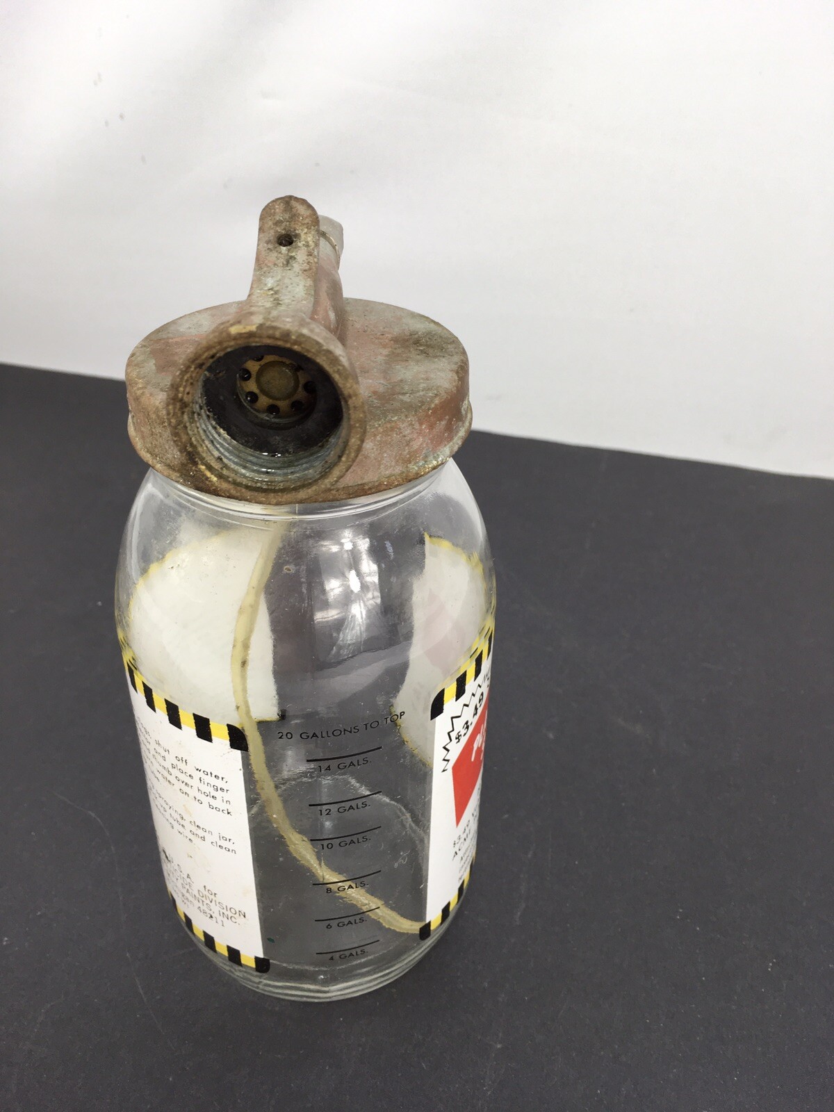 Acme Vintage Advertising Even Flow Plant Food Lawn Sprayer Glass Jar Hose
