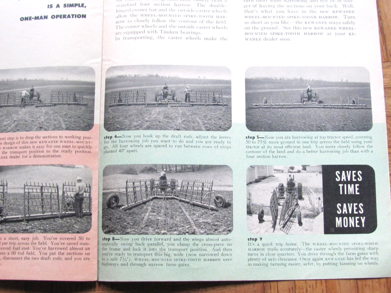 1955 SALES BROCHURE KEWANEE FARM MACHINE DISK HARROW DEALER THEDE ALEDO IL