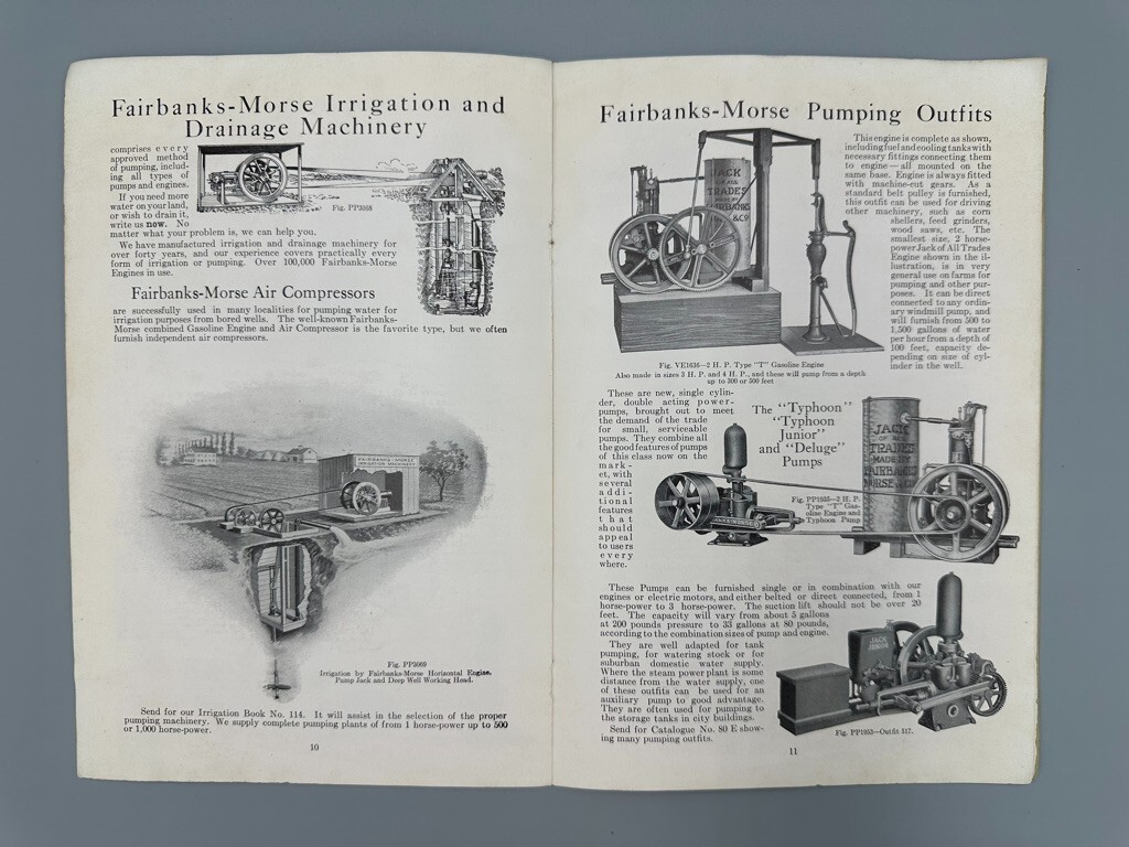 1910 FAIRBANKS MORSE Farm Advertising STOCK SCALES Pump ENGINES Windmill CATALOG