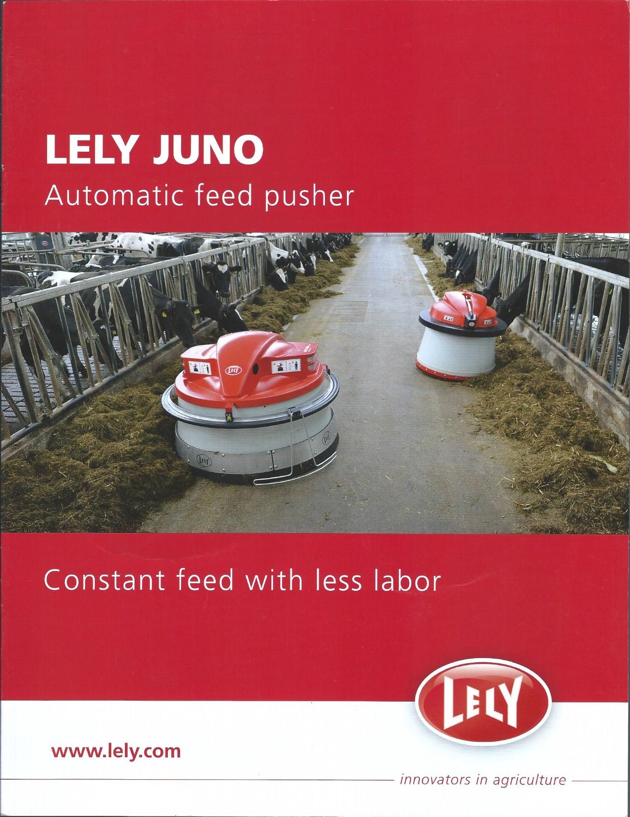 Farm Equipment Brochure – Lely Juno 100 150 Dairy Cow Feed Pusher 2012 (F5099)