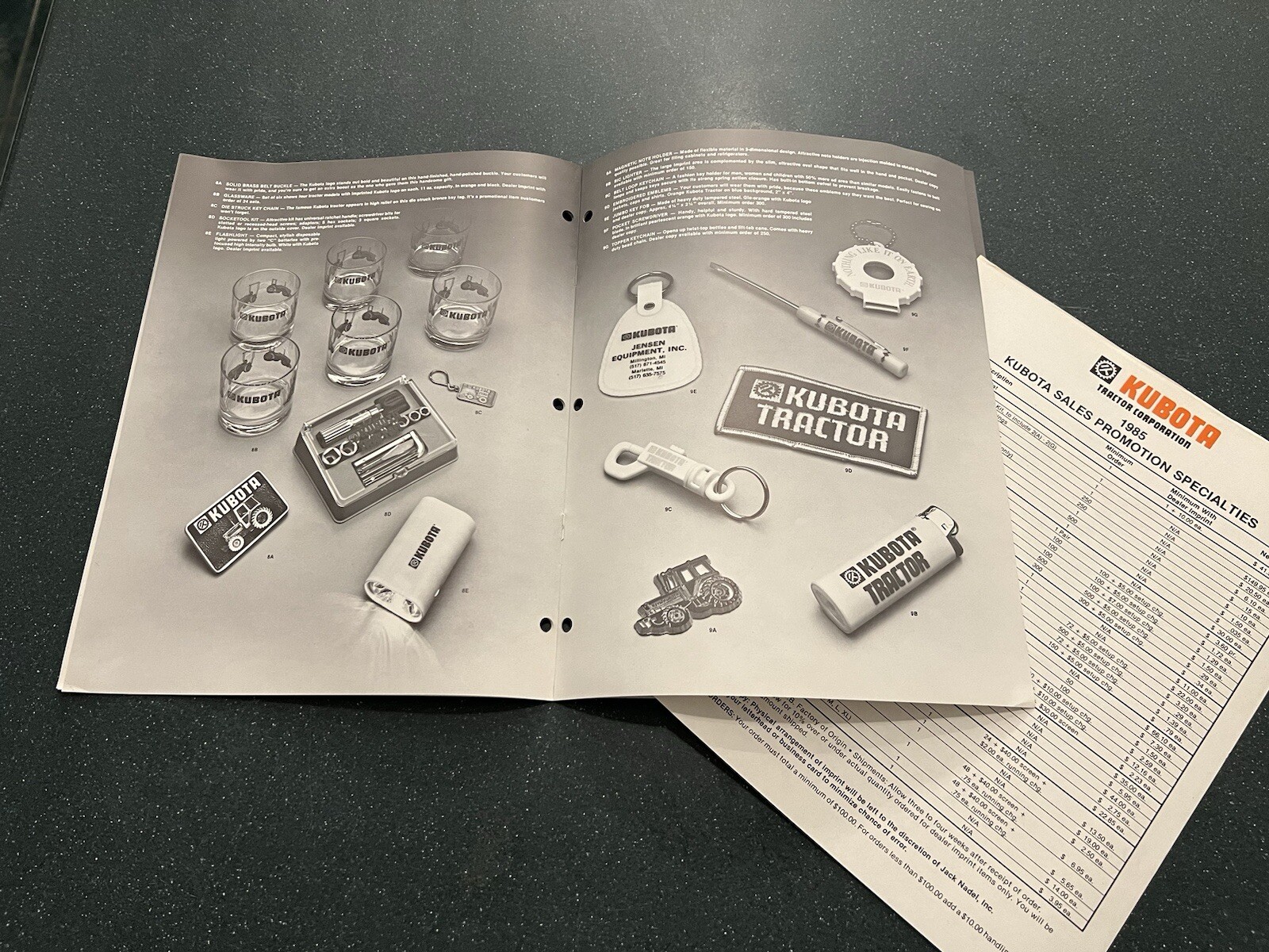 Vintage Original 1985 Kubota Tractor Dealer Promotional Items Catalog